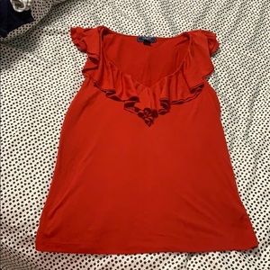 Bright Red Blouse w/ Ruffles